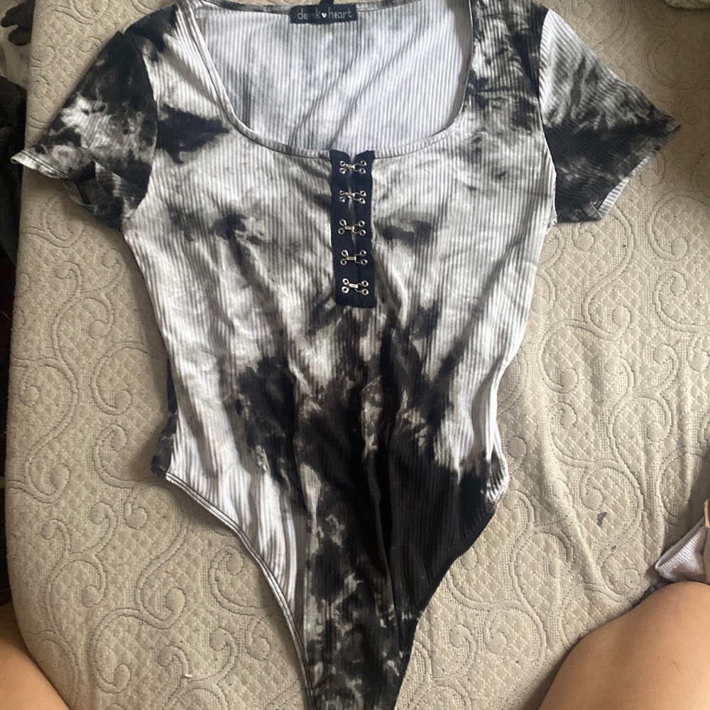 Black, White, and grey bodysuit